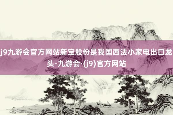 j9九游会官方网站新宝股份是我国西法小家电出口龙头-九游会·(j9)官方网站