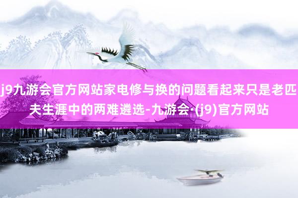 j9九游会官方网站家电修与换的问题看起来只是老匹夫生涯中的两难遴选-九游会·(j9)官方网站