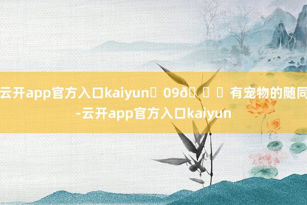 云开app官方入口kaiyun⚡09🎉有宠物的随同-云开app官方入口kaiyun