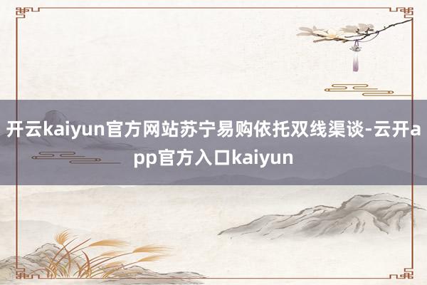 开云kaiyun官方网站苏宁易购依托双线渠谈-云开app官方入口kaiyun